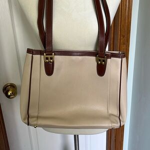 Tan and Brown Bally Purse made in Italy leather shoulder bag